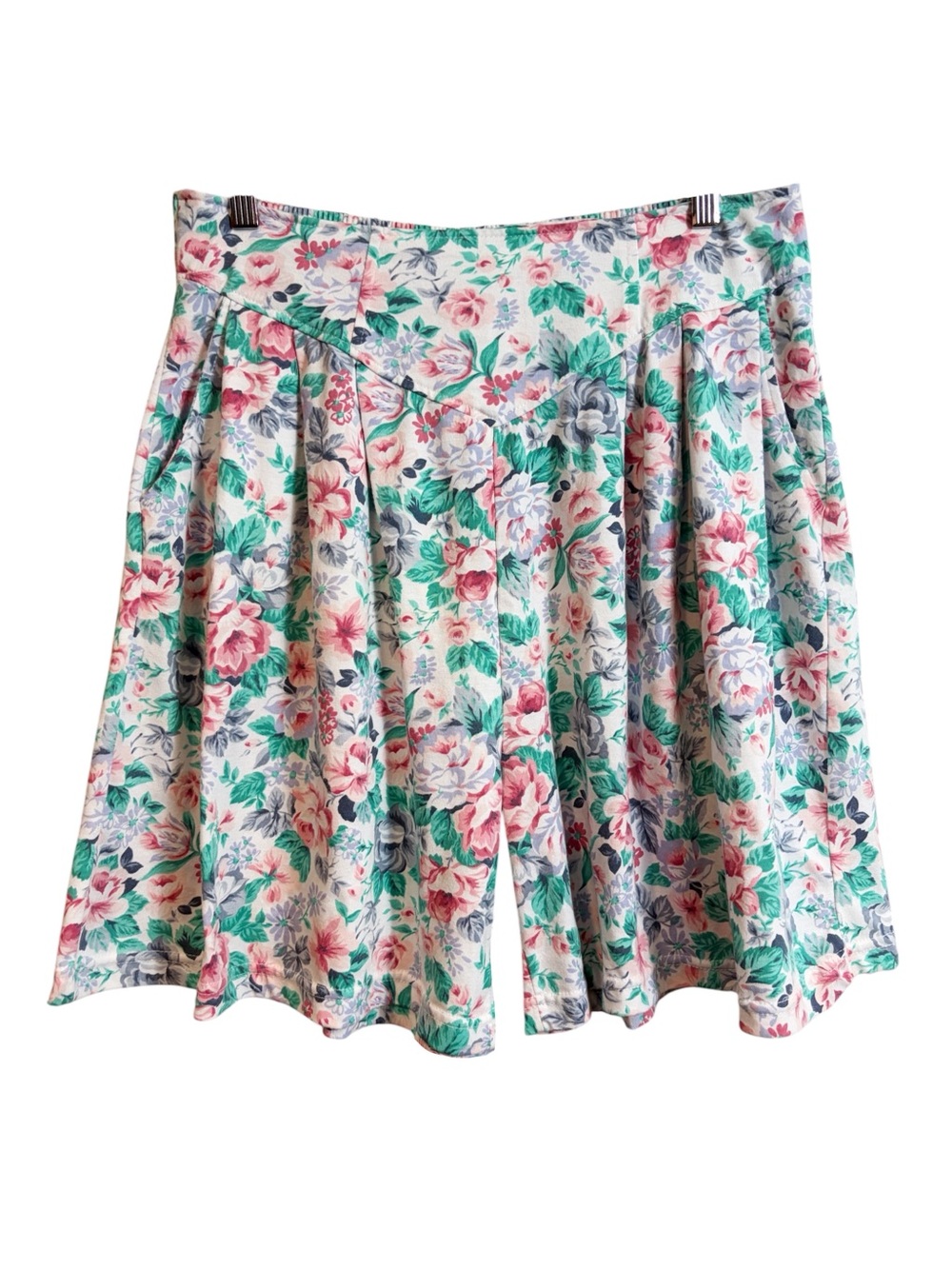 Vintage Best American Clothing Co Floral Wide Leg Summer Shorts With Pockets
